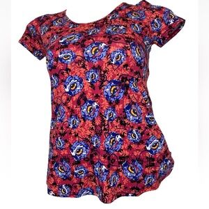 LuLaRoe Classic T Shirt XXS Fuchsia Floral Top Tunic Stretchy Buttery Soft NWT